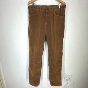 Vintage Levis 519 Corduroy Pants Mens 36x36 Brown Straight Leg White Tab 80s 90s